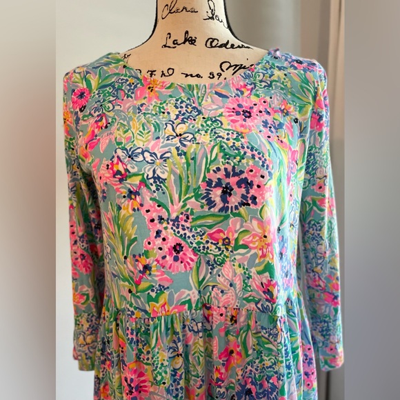Lilly Pulitzer Dress 💯 Cotton Bright Colors Size Medium - Picture 2 of 4
